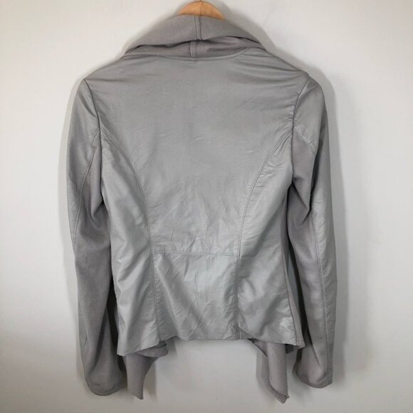 BLANKNYC Light Grey Private Practice Mixed Media Drape Jacket Size XS - Picture 11 of 11